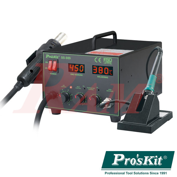 Pro'sKit® SS-989H 2 in 1 SMD Hot Air Rework Station 700W محطة لحام واعادة عمل هوت اير SMD ‏2 في 1 بقدرة 700 وات ماركة بروزكيت