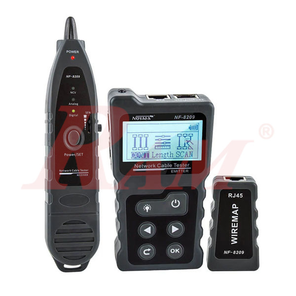 NOYAFA® NF-8209 Advanced Network Cable Tester with Tone Tracer جهاز فحص واختبار كابلات الشبكة المتقدم مع تتبع نغمة بازر تون  ماركة نويافا
