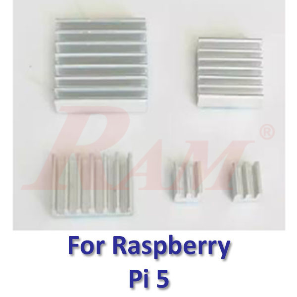 Heatsink Cooling Set for Raspberry Pi 5B Board - White طقم مبرد حراري هيت سينك للتبريد لبورد Raspberry Pi 5B لون ابيض