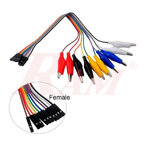 PH70 - 10pin Female Head to Crocodile Alligator Clip 30cm Long