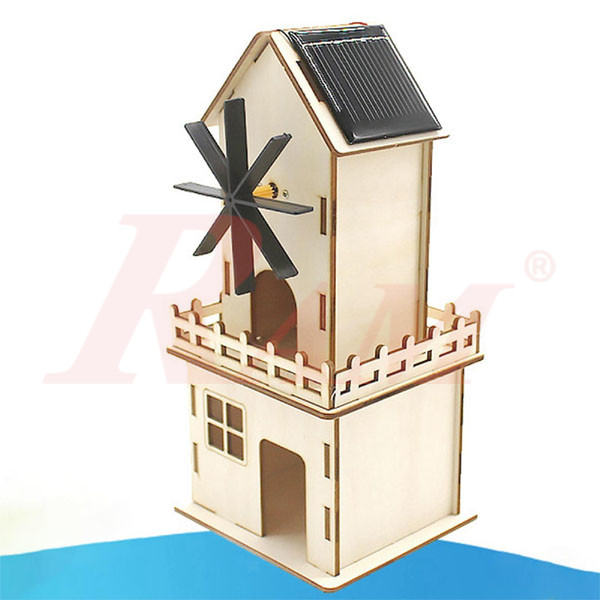 DIY Solar Wood Windmill House - Science Toy