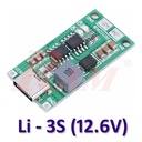3S 12.6V 2A 18650 Lithium Battery Charger Module USB Type C 