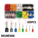 Box of 400 pcs Insulated Ferrule Wire End Crimp Terminals E0506~E6012 Kit (SKU#E506) علبة ترامل ماسورة عازلة مقاسات مختلفة موديل E