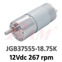DC Geared Motor 12Vdc 267 rpm - Model JGB37555-18.75K
