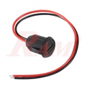 Round USB Power Outlet Type C Female 2P Charger Panel Socket Free End Wire (SKU#ROFRE)