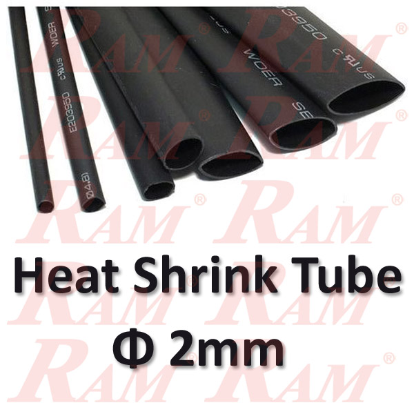 Heat Shrink Φ 2mm - 1 Meter هيت شرينك مكرونة حراري للعزل قطر 2 ملم - طول 1 متر
