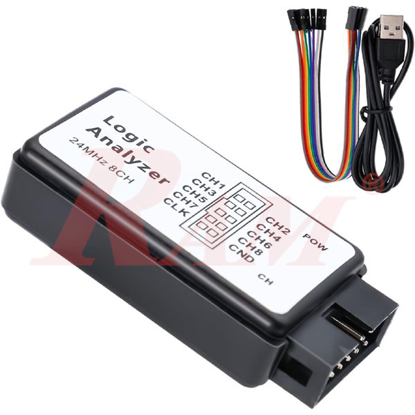 Logic Analyzer 8 Channel 24MHz محلل منطقي (لوجيك اناليزر) 8 قناة 24 ميجاهرتز