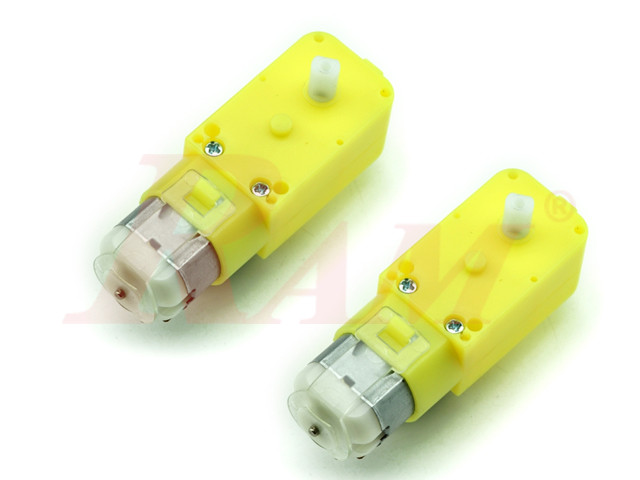 Mini DC Gearbox Motors Pair (2 Motors) With Back Shaft