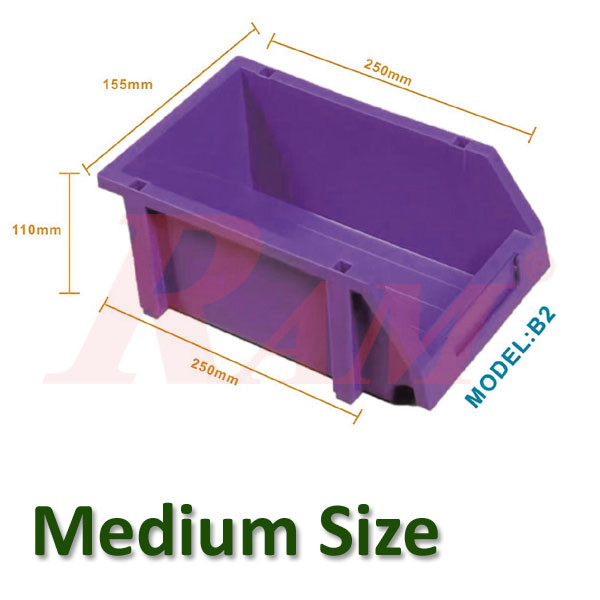 Storage Bin Medium Size Stacking Storage Toolbox Drawer صندوق تخزين بلاستيكي مفتوح مقاس وسط