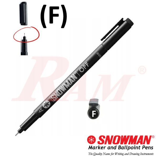 SNOWMAN® Marker Pen (F) OPF Fine Tip Waterproof - For PCB Drawing - Black