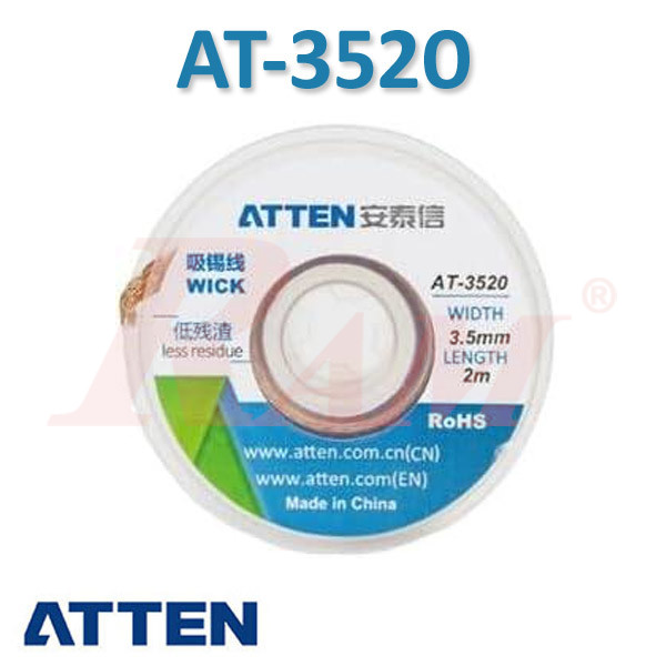 ATTEN® AT-3520 Solder Wicker Width 3.5mm Length 2m شيلد قصدير لفك لحام المكونات ماركة اتين