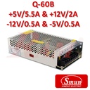 Smun® Industrial SMPS Quadruple Output +5Vdc/6A +12Vdc/3A & (-)5Vdc/1A (-)12Vdc/1A Input 220Vac (Q-60B)