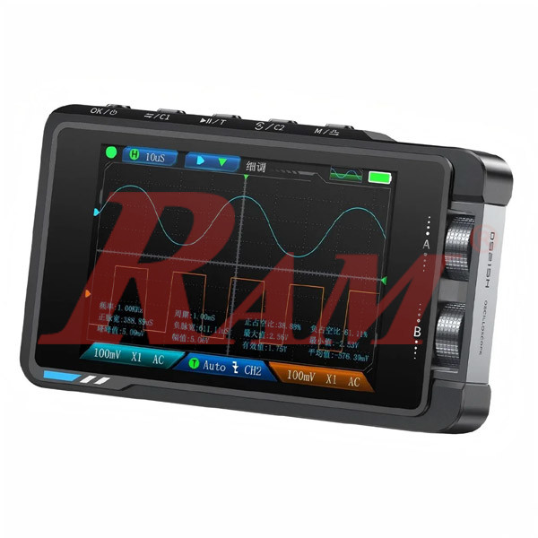 FNIRSI® DS215H 2-IN-1 50MHz 250MS/s Dual Channel Digital Oscilloscope & DDS Function Signal Generator جهاز 2 في 1: أوسيلوسكوب رقمي 50 ميجاهرتز بقناتين + مولد إشارة DDS
