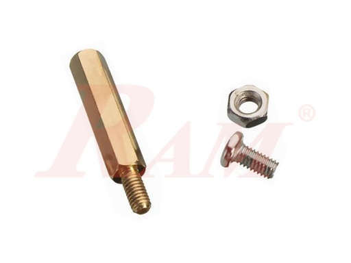 [SPACER.CUPPER.25MF] Copper PCB Spacer 25mm M/F
