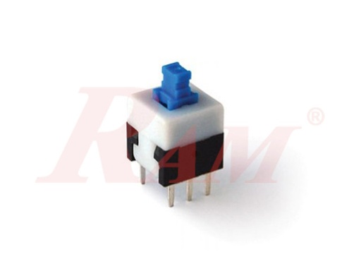 [PRESS6PIN.ON.OFF.8x8MM] Switch On/Off PCB mounted 6pin - Self Locking مفتاح تشغيل On/Off لحام على بوردة - 6 اطراف