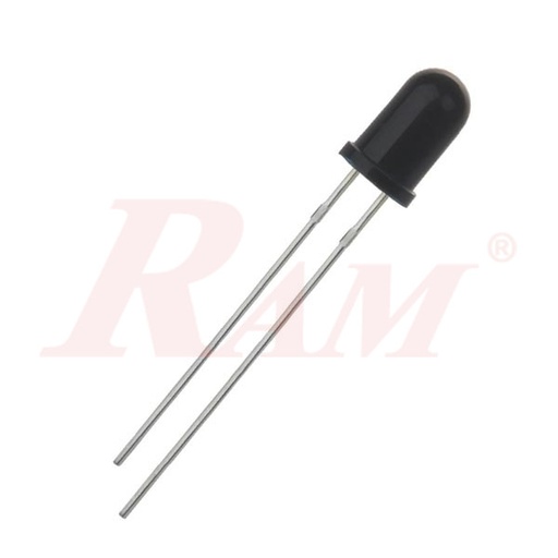 [IR.LED.BLACK.5MM] IR LED 5mm Infrared Receiver ليد استقبال أشعة تحت الحمراء IR مقاس 5 مم