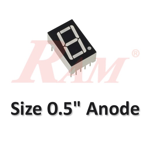 [7SEG0.5A] 7 Segment 0.5" Common Anode شاشة السفن سيجمنت  - مقاس 0.5" انود مشترك