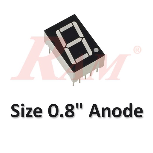 [7SEG0.8A] 7 Segment 0.8" Common Anode شاشة السفن سيجمنت  - مقاس 0.8" انود مشترك