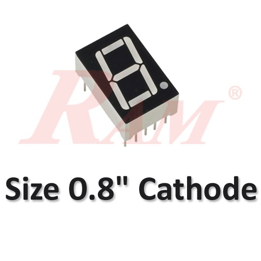 [7SEG0.8C] 7 Segment 0.8" Common Cathode