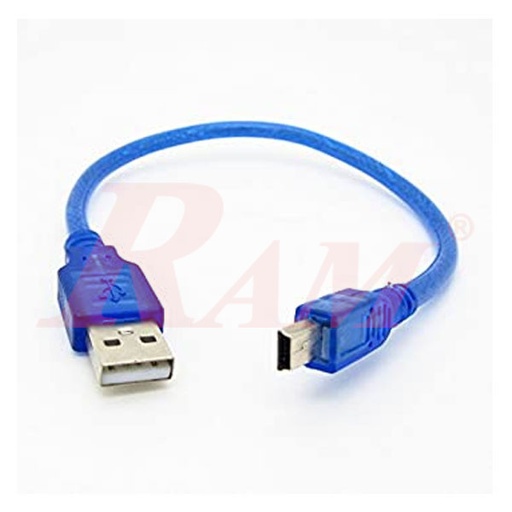 [CABLE.5.MINI] كابل يو اس بي ميني USB Mini Cable Shielded شيلد عالي الجودة  - طول 30 سم