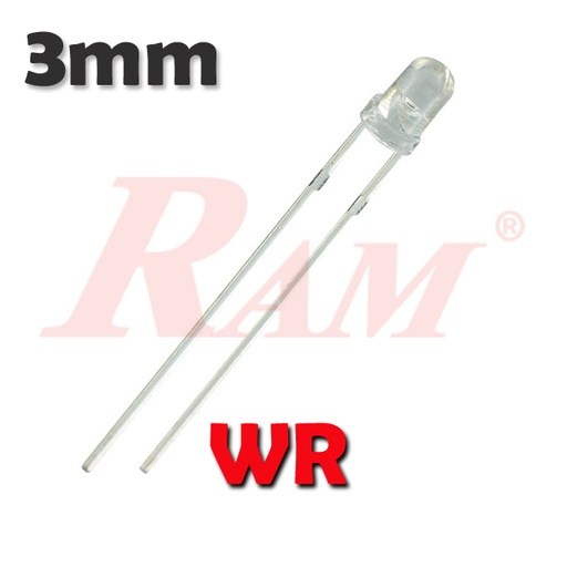 [3MM.LED.WR] LED 3mm Super Bright Red Color WR ليد 3مم شفاف لون احمر