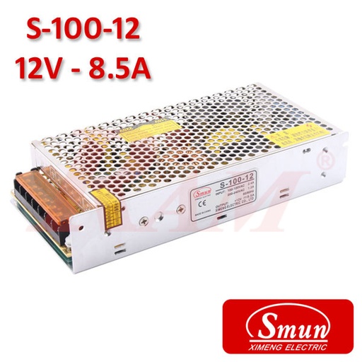 [KIT.SMPS.12V.8.5A] Smun® Industrial SMPS Output +12Vdc/8.5A Input 220Vac (S-100-12)