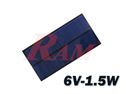 [SC.6V.165X65] Mini Solar Panel 1.5 Watt 6V/250mA خلية شمسية قدرة 1.5 واط خرج 6 فولت 250 ملي امبير