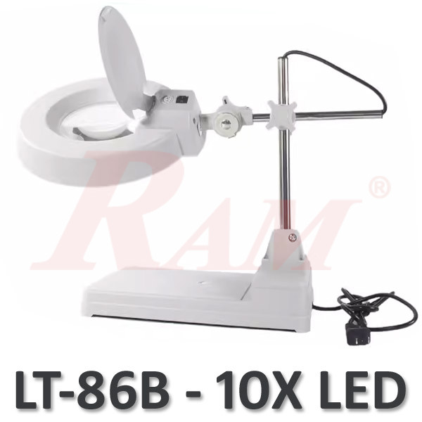 LT86B Glass 10X Big Magnifier Stand With LED Light | RAM Electronics ...