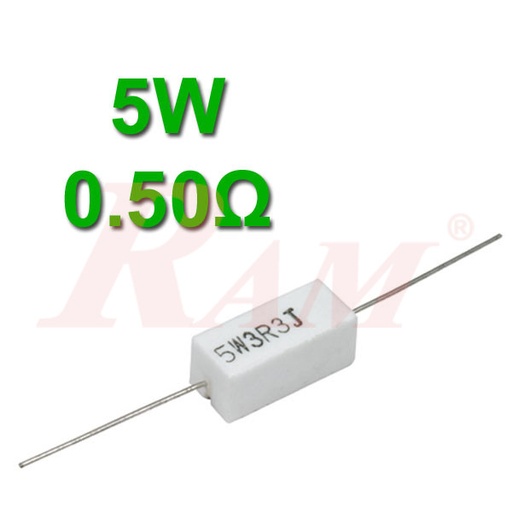 [5W.0.50OHM] Ceramic Power Resistor 5W / 0.50Ω  مقاومة سيراميك حراري 5 واط