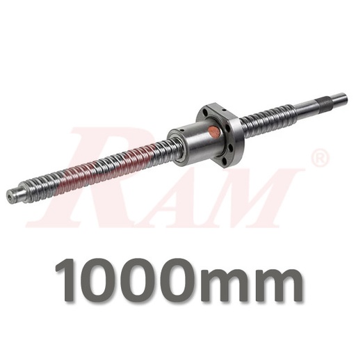 [BS.M.1605.1000MM] Ball Screw 1605 - 1000mm Machine Ending With Flange Nut عمود بول اسكرو بالجشمة مخروط من النهايات طول 1 متر