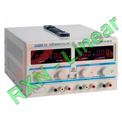 [PS.RXN3010D.II] RXN3010D-II Linear Triple Output DC Programmable Power Supply 0~30V 0~10A باور صبلاي معملي بالمحول متغير بالحماية 2 مخرج من 0 الي 30 فولت و من 0 الى 10 امبير + 1 مخرج ثابت 5 فولت 3 امبير