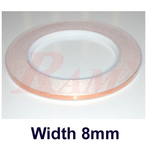 [COPPER.TAPE.8MM] Copper Foil Conductive Tape Adhesive Roll - Width 8mm