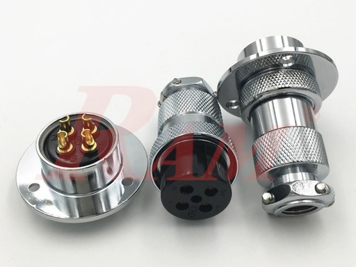 [GX25.5PIN] GX25-5 Pole Metal Male Female Panel Chassis Connector