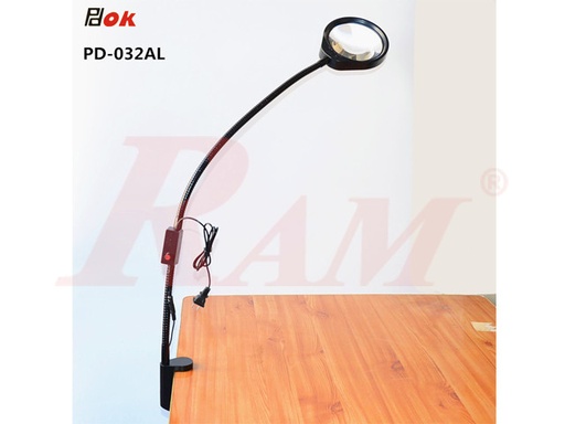 [PD032AL.MAGNIFIER] عدسة مكبرة زجاجية مع ذراع مرن طويل تكبير 10 مرات مع إضاءة ليد قابلة للتعديل موديل PD-032AL