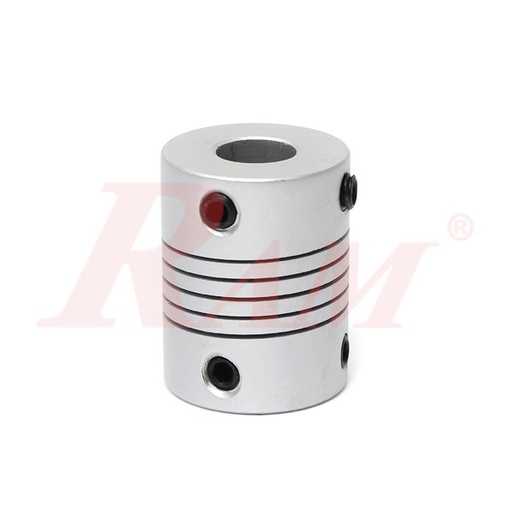 [C5X8.D19.L25] Aluminum Small Flexible Coupling Size L25xD19mm - Inner Diameters 5x8mm كوبلن صغير
