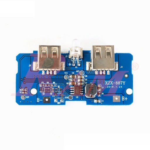 [KIT.BANK.M477.DUAL] Power Bank Module With Dual Micro USB 3.7V to 5V 2A Booster With 18650 Lithium Battery Charger (SKU#M477)