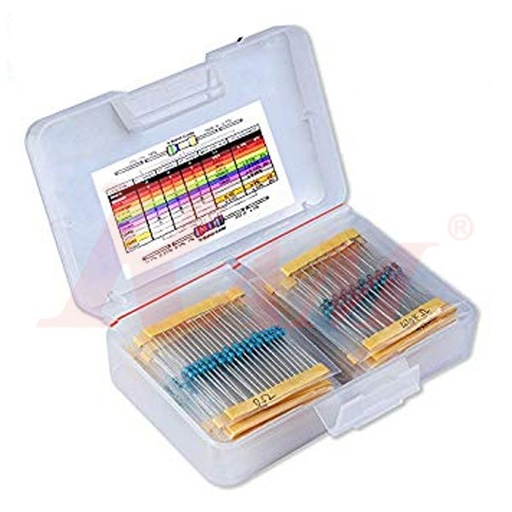 [KIT.RESISTOR.525] Box of 525 Carbon Resistors 1% Tolerance 1/4W