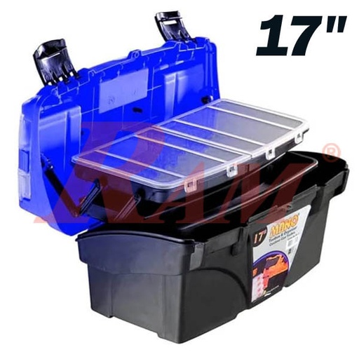[DY17.BLACK] Empty Tools Box 17" with Hang & Shelf - DY17C شنطة عدد ومكونات مع رف حافظة اضافي مقاس 17"