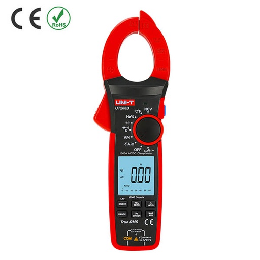 [AVO.UT208B.UNIT] UT208B True RMS Digital Clamp Meter 1000A (AC/DC)