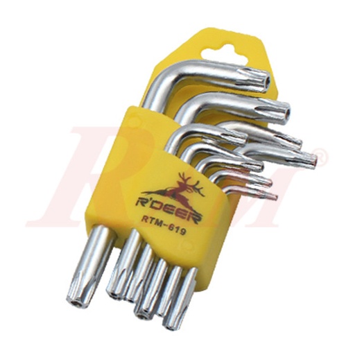 [RTM619.STAR.KEY] RTM-619 Star Key Wrench With Hole Set Size T10~T50 (9 Pieces)