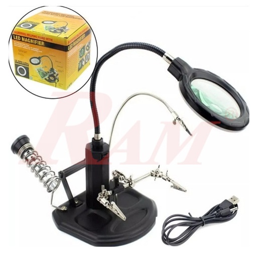 [TE802.MAGNIFIER] TE-802 Advanced Desk Lamp Magnifying Glass 2.5x ~ 4x Third-Hand Iron Soldering Base