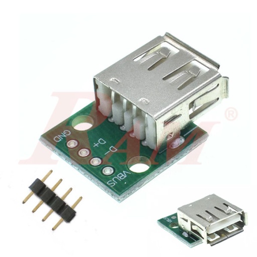 [KIT.USB1.PCB] USB Type A Female Interface Board (SKU#KIT.USB1)