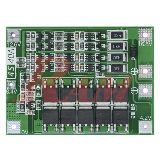 [BMS.4S.40A] BMS 4 String 14.8V/40A دائرة شحن وحماية بطارية ليثيوم