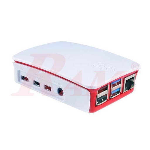 [RPI4.BOX.COLOR] Enclosure For Raspberry Pi 4B - ABS Red/White Case (SKU#BOX4CO)