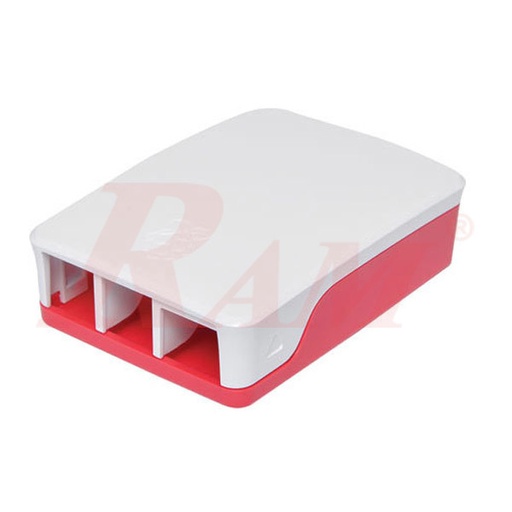 [RPI4.BOX.COLOR] Enclosure For Raspberry Pi 4B - ABS Red/White Case (SKU#BOX4CO)