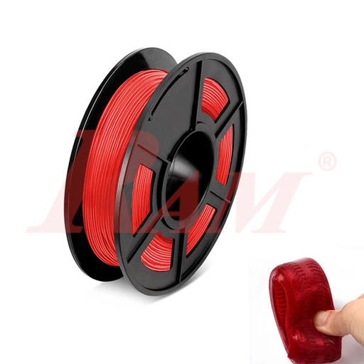 [SL.TPU.RED.0.5KG] TPU Flexible 3D Printer Filament (1.75mm) Red Color 1/2Kg Roll (SKU#SL405)