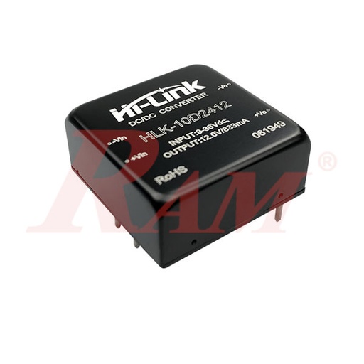 [DC.DC.HLK.10D2412] DC-DC Power Module 10W Input Voltage (9~36Vdc) Output Voltage 12Vdc/830mA (URB2412YMD-10WR3)
