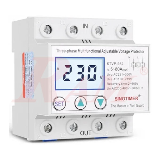 [STVP932.80A.3PHA] STVP932 3-Phase 80A V/A ac Protector