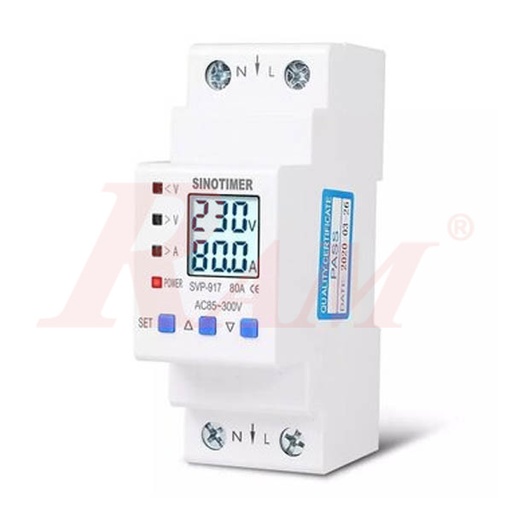 [SVP917.80A.PROTECTOR] SVP-917 1-Phase 80A V/A ac Protector + Energy Meter