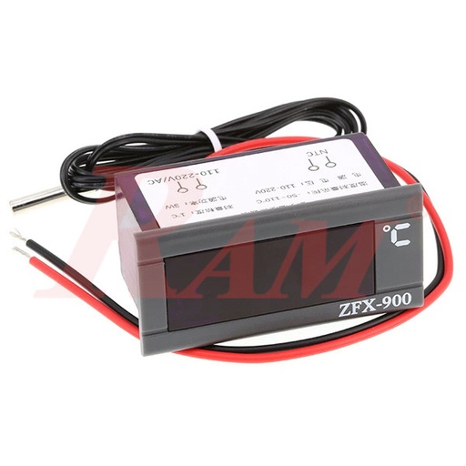 [TPM900.TEMPERATURE.220VAC] TPM-900 (ZFX-900) Digital Thermometer -Temperature Panel Meter With Probe شاشة مقياس حرارة  تعمل بجهد مستمر 220 ف مع حساس حرارة خارجي
